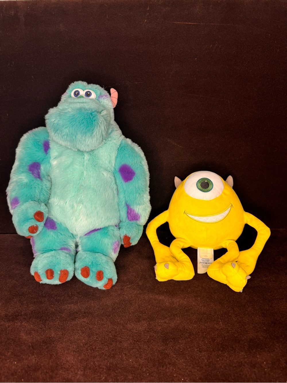 Monsters Inc. Plush Set - Sulley Teal & Mike Wazowski Yellow